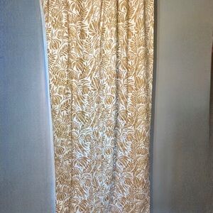 Elegant Tan and White Floral Curtain